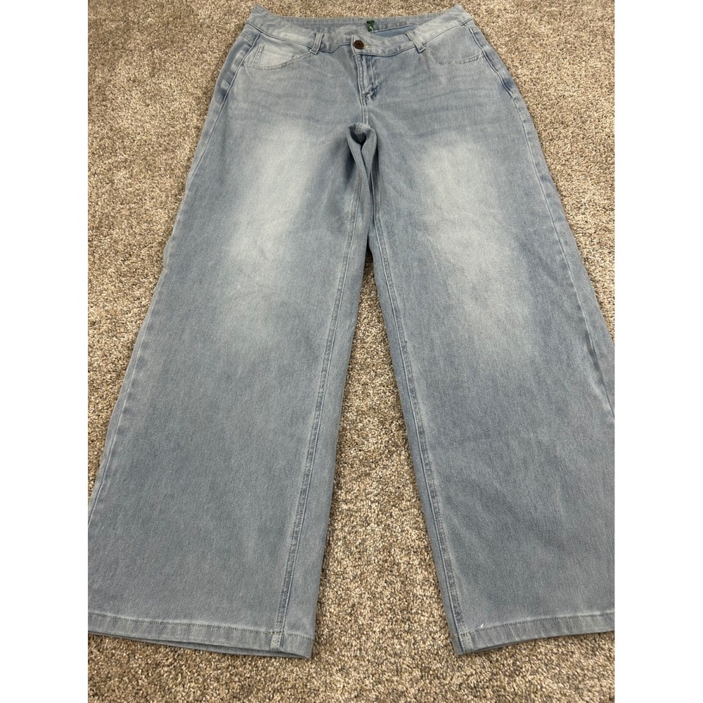 Halara Light Wash Wide Leg Jeans Denim Blue Pants Womens Size Medium #0906